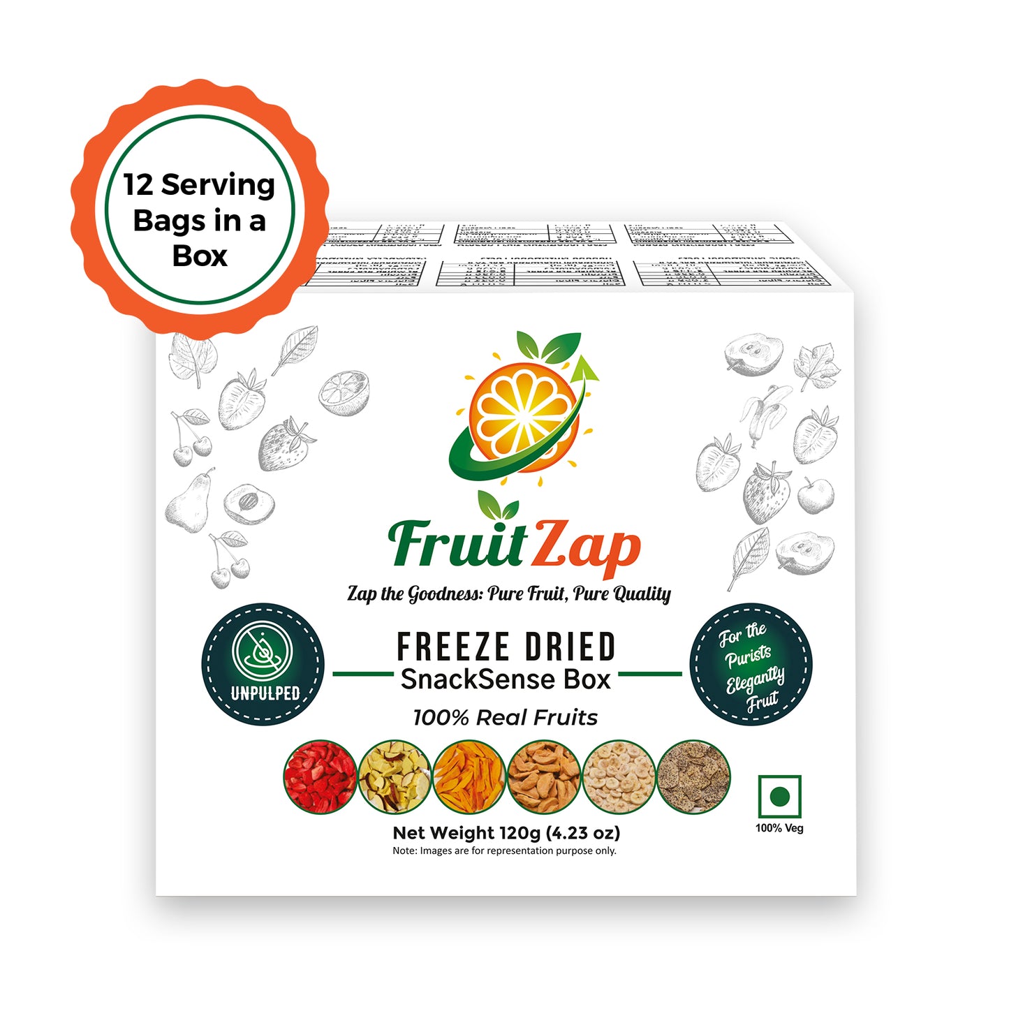 Assorted Discovery Box – 12 Mini Packs (10g Each) of Premium Freeze-Dried Fruits