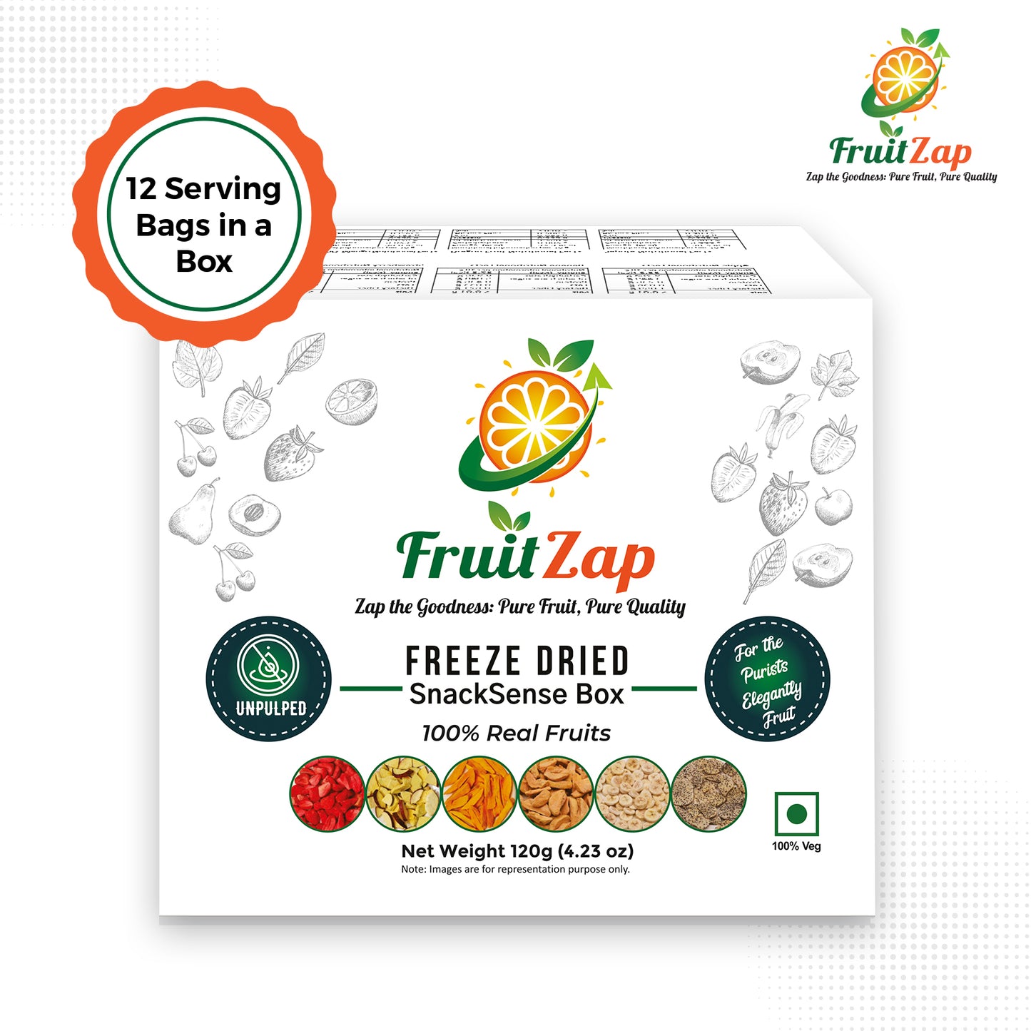 Assorted Discovery Box – 12 Mini Packs (10g Each) of Premium Freeze-Dried Fruits